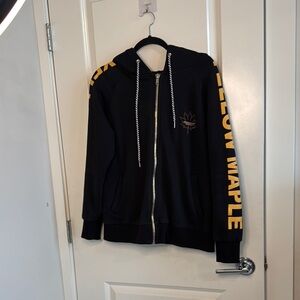 Yellow Maple Black Zip-Up Hoodie